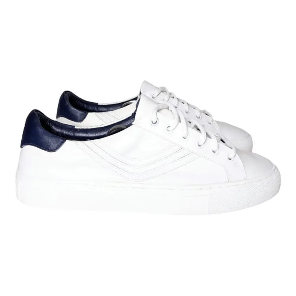 TORY BURCH Chevron White Leather Sneaker Size 7M